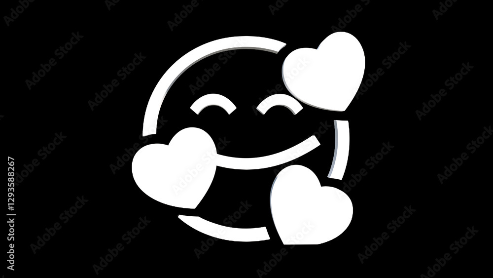 Smiling Face with Hearts icon 3D Smiling Face with Hearts icon 3D