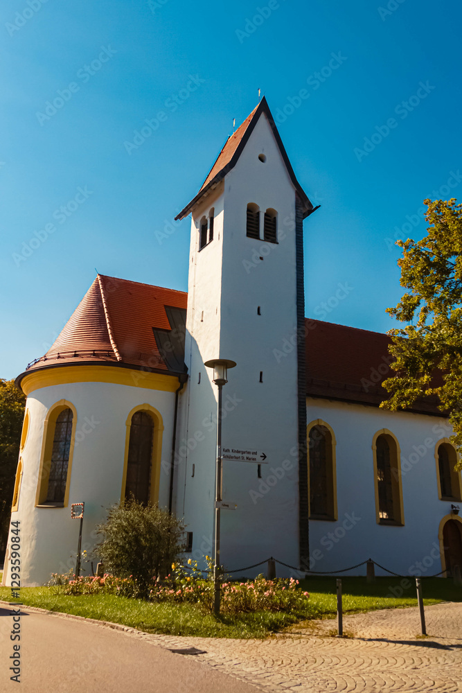 Church on a sunny summer day at Pfronten, Ostallgaeu, Bavaria, Germany Church on a sunny summer day at Pfronten, Ostallgaeu, Bavaria, Germany