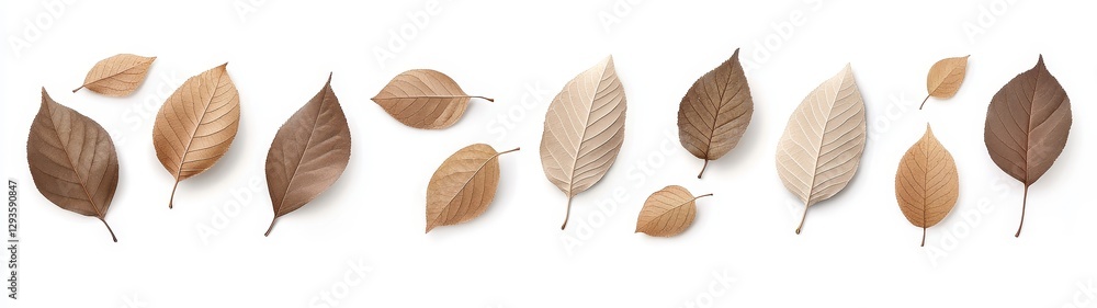 Obraz premium Variety of Natural Leaves in Different Shades of Brown and Beige