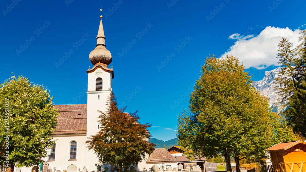 Church on a sunny summer day at Biberwier, Reutte, Tyrol, Austria Church on a sunny summer day at Biberwier, Reutte, Tyrol, Austria