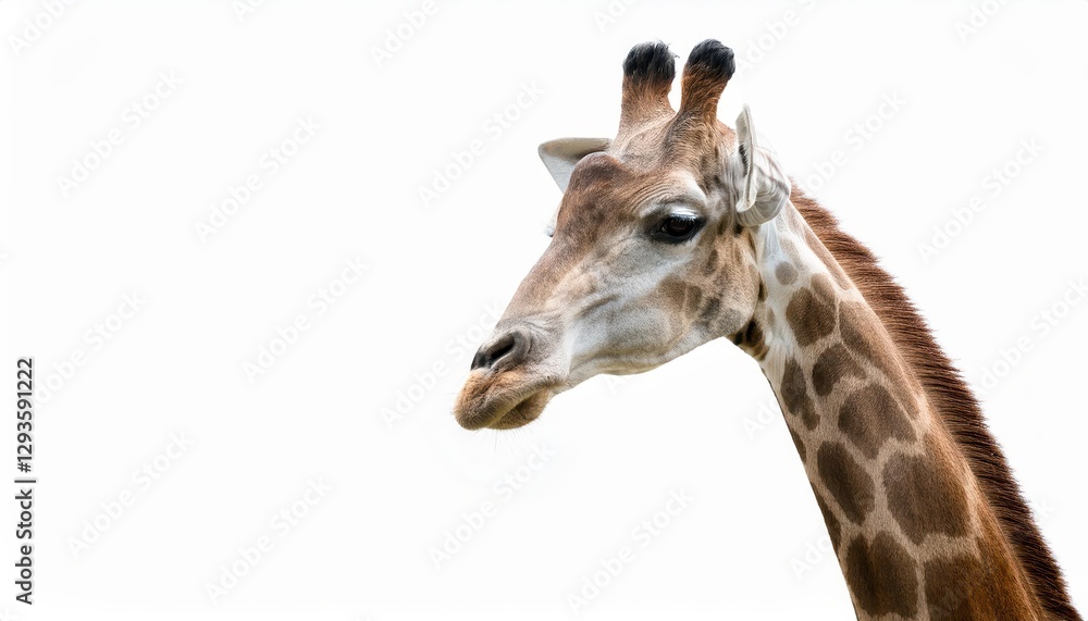 Giraffe Peering Intriguingly Upside Down on White Backdrop, Striking Long Neck and Spotted Patterns Showcased in High Contrast, Perfect for Digital Art, Home Decor, or Design Inspiration. Giraffe Peering Intriguingly Upside Down on White Backdrop, Striking Long Neck and Spotted Patterns Showcased in High Contrast, Perfect for Digital Art, Home Decor, or Design Inspiration.