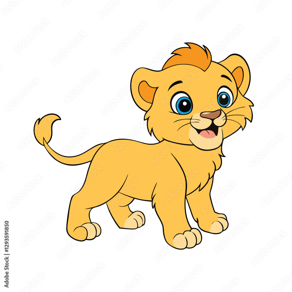 Obraz premium baby lion icon vector image 