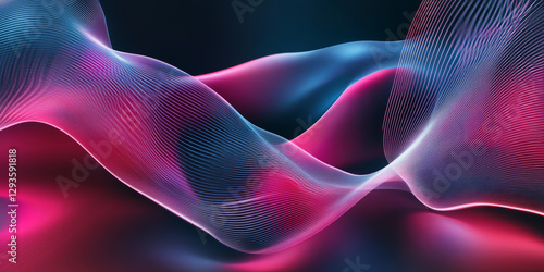 A futuristic abstract background with cascading neon reflections, dynamically shimmering in a cybernetic digital landscape. The interplay of light and seamless motion creates a sleek, modern high-tech