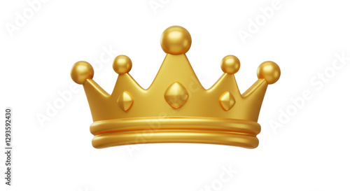 Shiny gold crown isolated on white background.