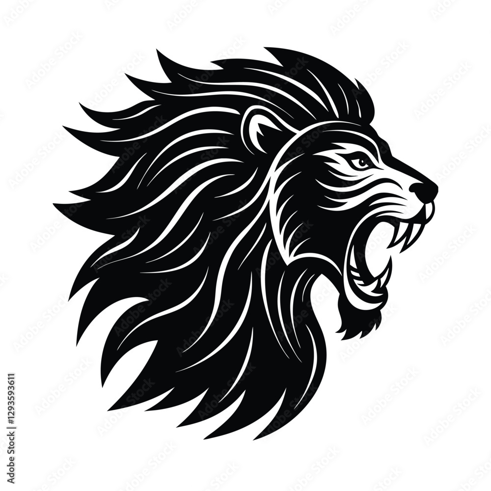 lion head silhouette lion head silhouette