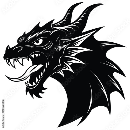 dragon head icon vector image 