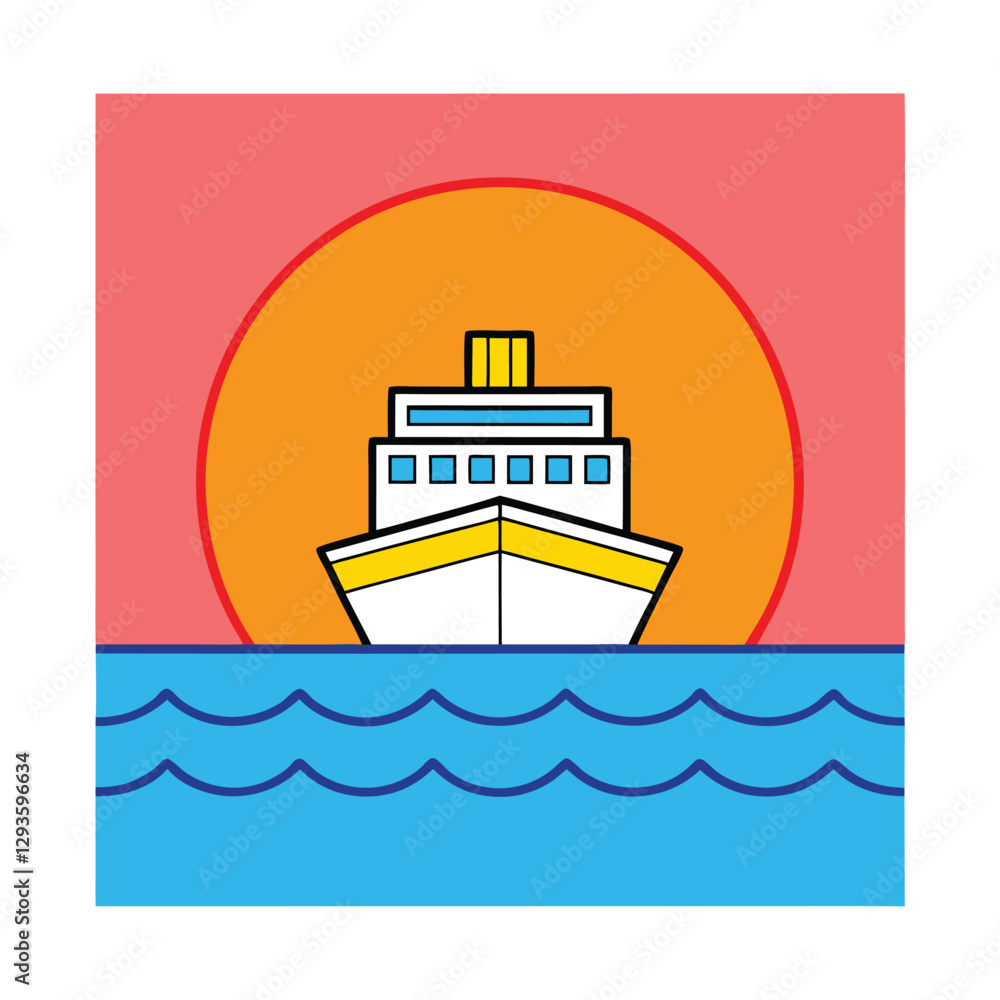 Cruise Ship Sunset Ocean Voyage Travel Summer Holiday Vacation Cruise Ship Sunset Ocean Voyage Travel Summer Holiday Vacation