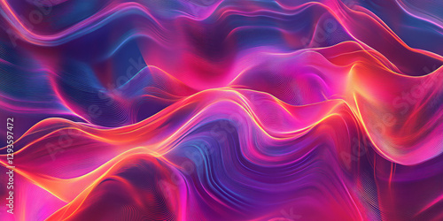 A high-tech abstract background featuring cascading layers of glowing neon streams, softly shifting in an infinite digital sequence. The futuristic cybernetic energy and seamless motion create a