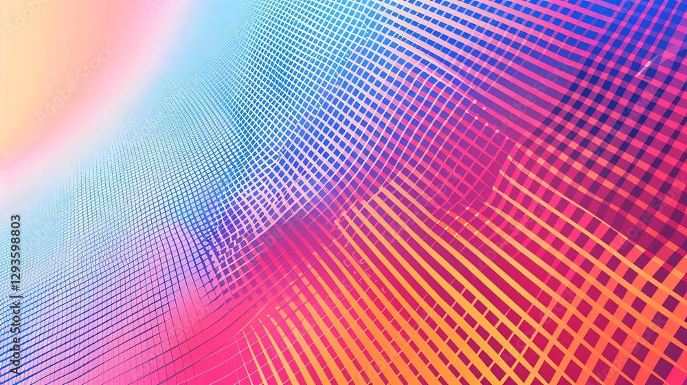 An abstract background with grid and lines in pink, blue, and yellow. An abstract background with grid and lines in pink, blue, and yellow.