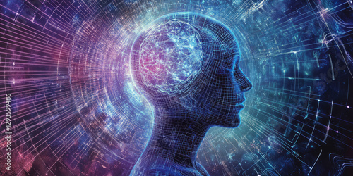 A mesmerizing futuristic AI-driven immersive therapy environment, displaying glowing cybernetic neuroadaptive relaxation pathways, pulsating holographic real-time emotional response analysis grids,