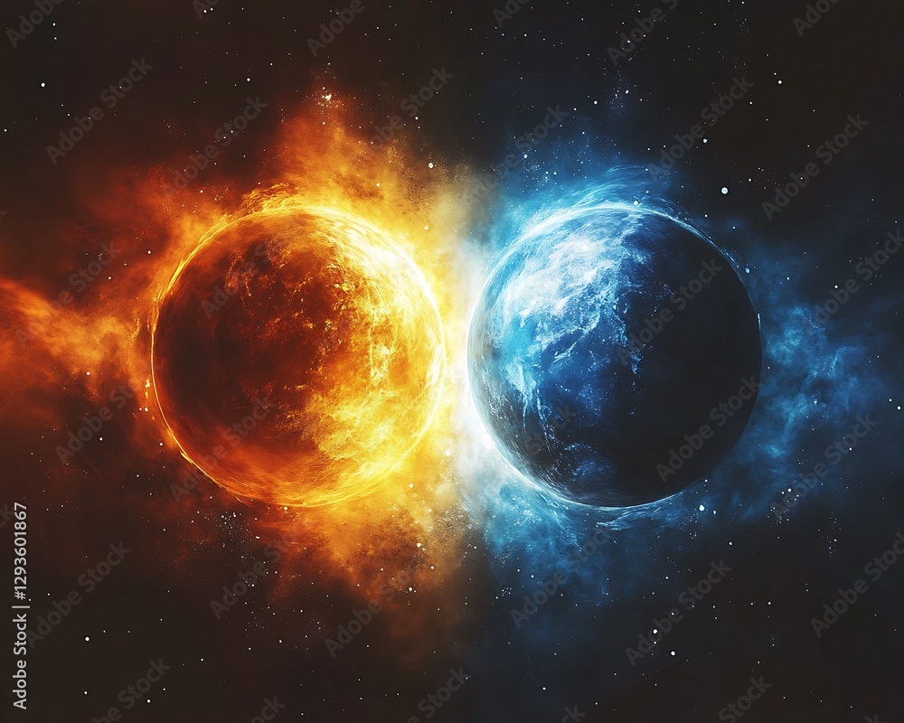 Fiery and Icy Planets Collide in Space Fiery and Icy Planets Collide in Space
