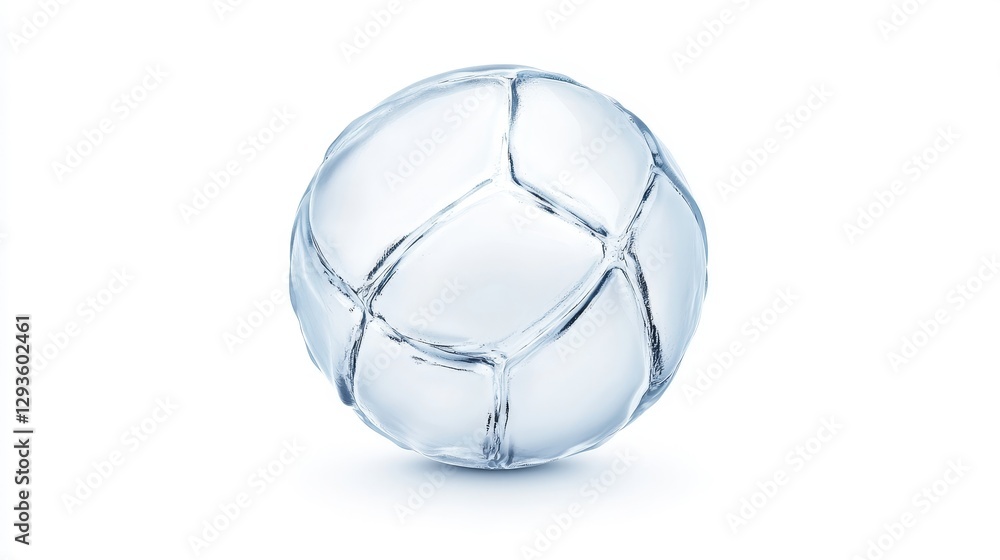 Naklejka premium Glass soccer ball on a white background for sports concept