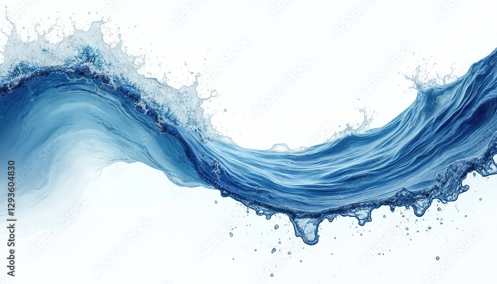 Blue water wave with bubbles isolated on transparent backdrop. Splashing, flowing fresh liquid motion. Realistic macro dripped splatter surface. Concept of purity, freshness, sea, ocean motion. For Blue water wave with bubbles isolated on transparent backdrop. Splashing, flowing fresh liquid motion. Realistic macro dripped splatter surface. Concept of purity, freshness, sea, ocean motion. For
