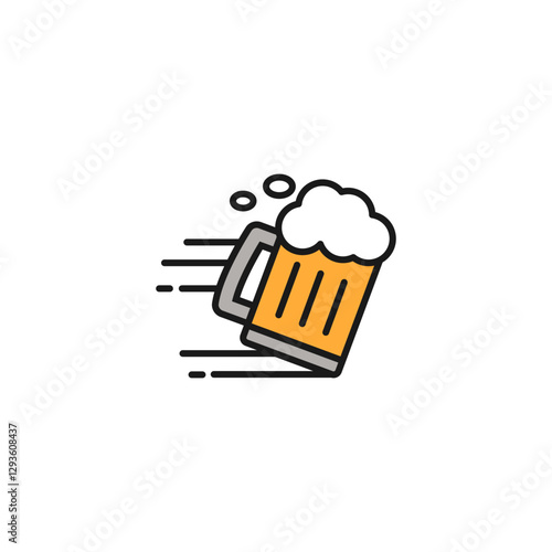 Beer delivery and fast beer. Vector icon. Isolated outline illustration on white background.