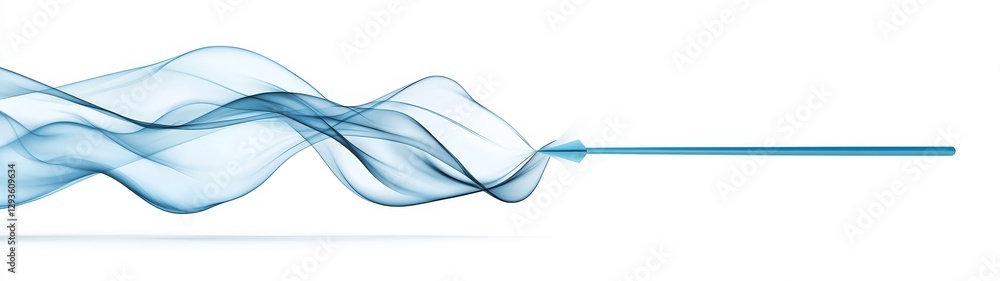 Abstract Flowing Blue Smoke Wave on White Background for Design Abstract Flowing Blue Smoke Wave on White Background for Design
