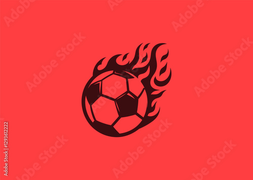 Flaming Soccer Ball Logo – A soccer ball with blazing fire effects, embodying speed, intensity, and power.