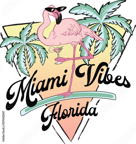 Vintage summer holiday tropical graphic tee design