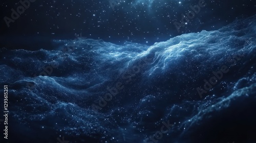 Fototapeta Naklejka Na Ścianę i Meble -  Abstract cosmic landscape, swirling nebula, celestial dust, futuristic background, digital art,  for wallpaper, space exploration