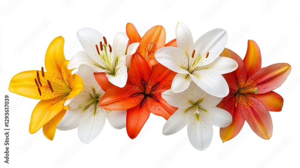 Obraz premium Colorful Lily Flowers Arranged in a Beautiful Floral Composition