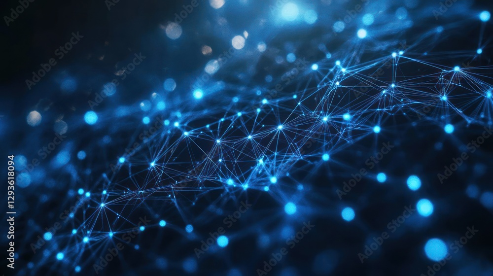 Abstract network of interconnected points, digital art, futuristic background Abstract network of interconnected points, digital art, futuristic background