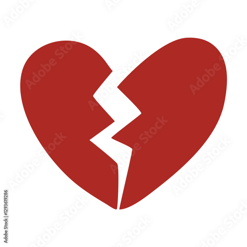 Broken Heart Cartoon Icon Image