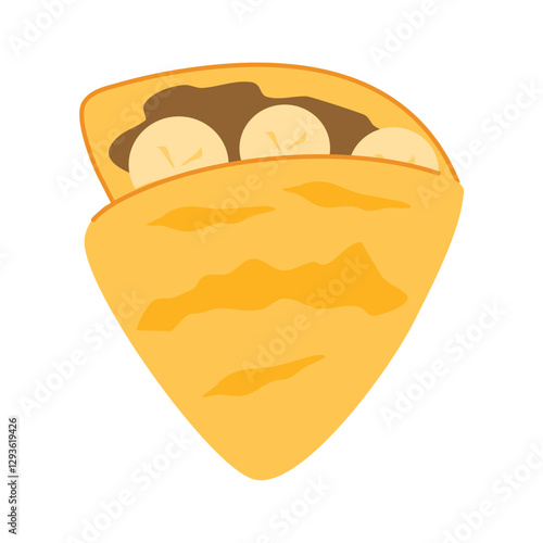 crepes or blinis with chocolate banana cream illustration