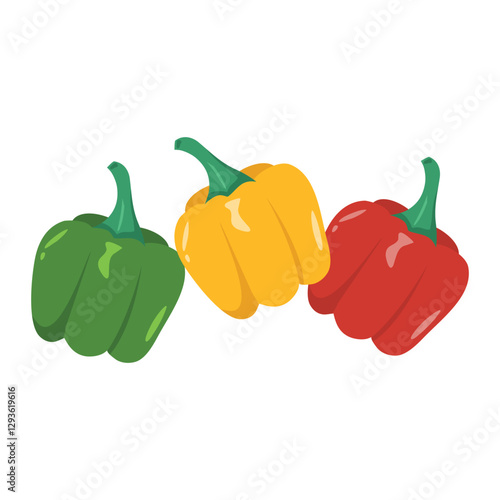 Fresh bell peppers vegetable illustration
