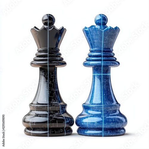 Blue and black chess piece on a textured surface highlighting strategy and gamesmanship in board game play