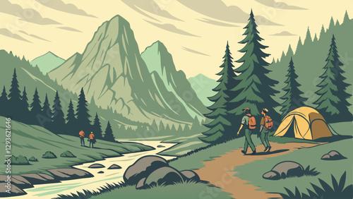 camping in the mountains