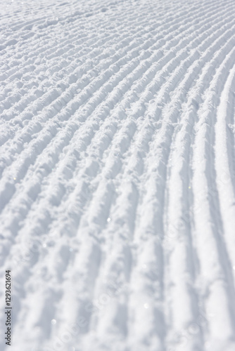 Abstract curved lines in rough white snow surface texture background