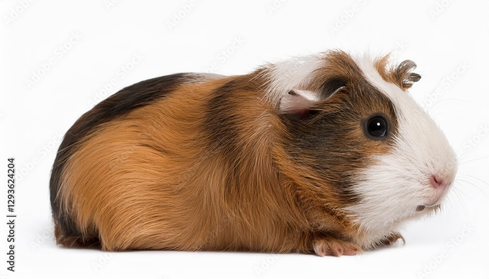 Guinea Pig Over White Adorable Guinea Pig Basking in a Simple Setting with Soft Fur Textures and a Calm Atmosphere Guinea Pig Over White Adorable Guinea Pig Basking in a Simple Setting with Soft Fur Textures and a Calm Atmosphere