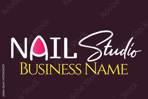 Nail Studio Logo Template. Nail Artist or Nail Art Logo Template