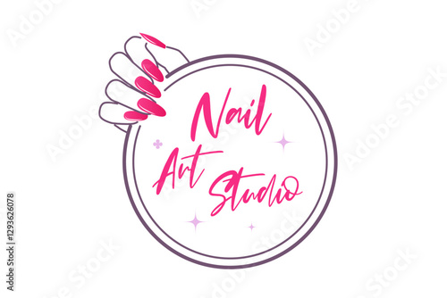 Nail Studio Logo Template. Nail Artist or Nail Art Logo Template