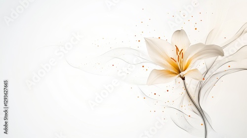 Elegant White Lily Flower with Artistic Design and Soft Background