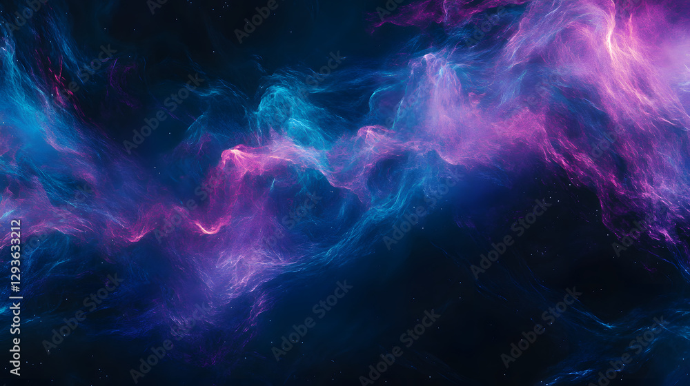 Obraz premium Dark background, colorful light waves with purple and blue lines