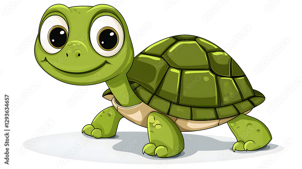 Fototapeta premium A cartoon turtle with a smile on its face
