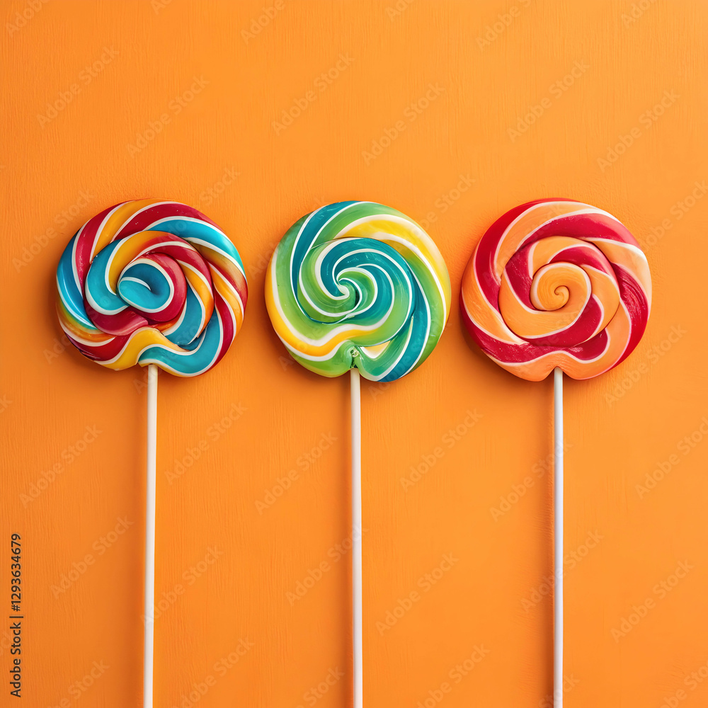 custom made wallpaper toronto digitalthree colorful lollipops on orange background