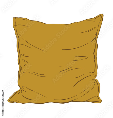 Hand drawn pillow vector illustration.