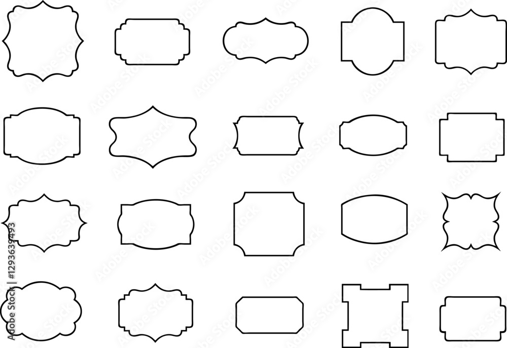 Obraz premium Collection of different labels illustration isolated on white