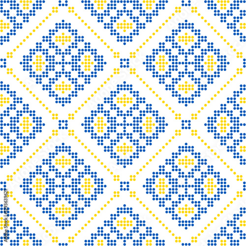 Seamless vector pattern with geometric ornament, Ukrainian ornament in ethnic style, identity, vyshyvanka, embroidery for print clothes, websites, banners