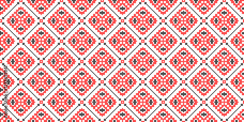 Seamless vector pattern with geometric ornament, Ukrainian ornament in ethnic style, identity, vyshyvanka, embroidery for print clothes, websites, banners