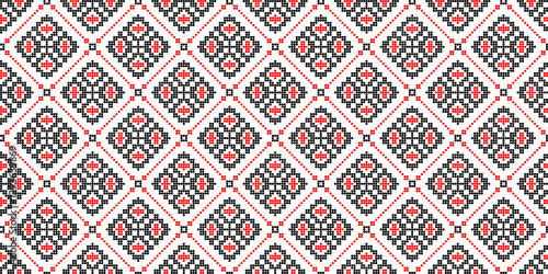 Seamless vector pattern with geometric ornament, Ukrainian ornament in ethnic style, identity, vyshyvanka, embroidery for print clothes, websites, banners