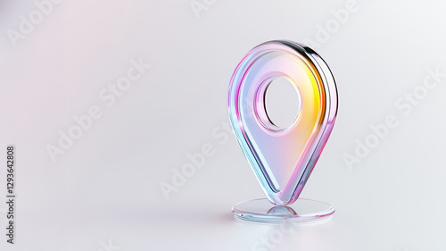 Creative Location Marker Design Studio Showcase Digital Art Bright Color Palette Close-Up View Modern Concept