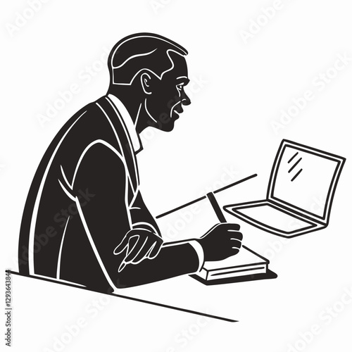 Set Of Business People Silhouettes In Action Vector Illustration Isolated On A White Background .business character
employee management
business leader
corporate illustration
management
