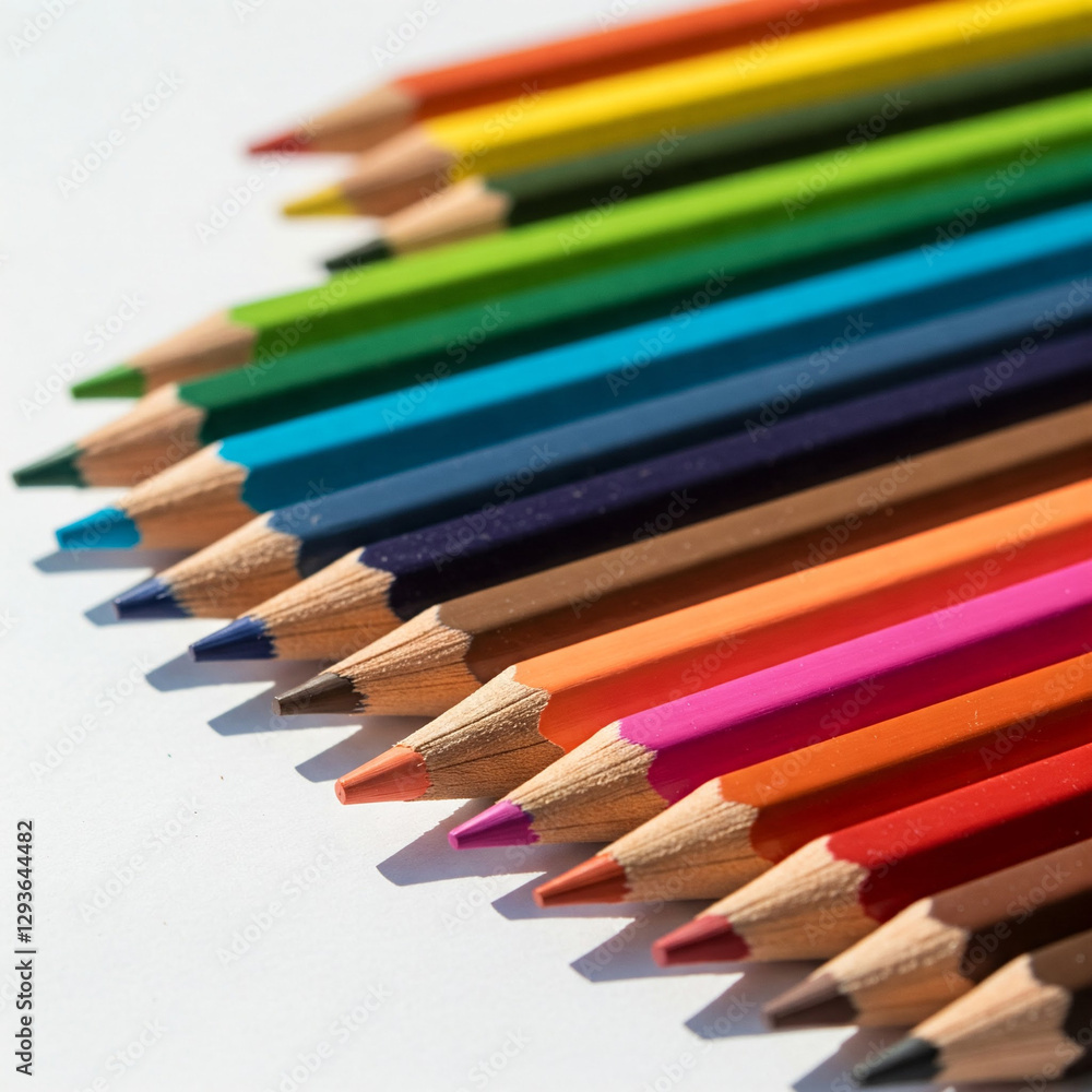 colored pencils on white background colored pencils on white background