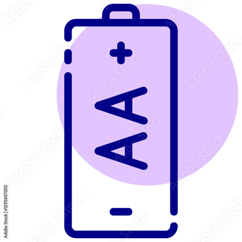 aa battery vector mixed outline icon