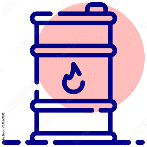 fuel barrel vector mixed outline icon