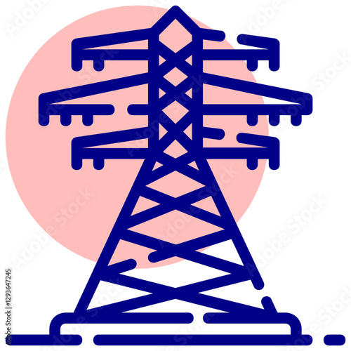 power pylon vector mixed outline icon