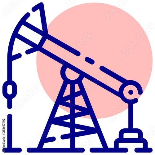 oil pump vector mixed outline icon