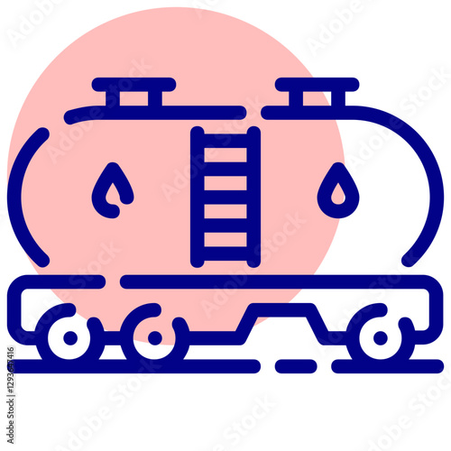 oil tanker vector mixed outline icon